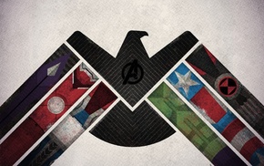 Hawkeye, Captain America, eagle, The Avengers, Hulk, Black Widow