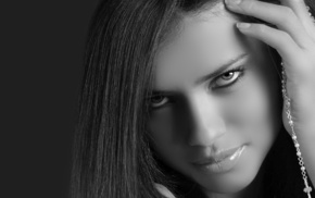 girls, Adriana Lima, black and white, girl, model