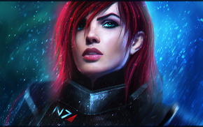 video games, Mass Effect, girl, face