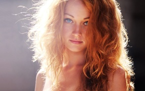 girl, redhead, face