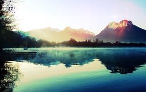 nature, lake, mountain