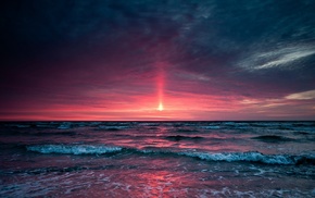 nature, sunset, sea