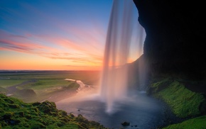 Iceland, water, nature, stones, waterfall