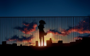 anime, sunset