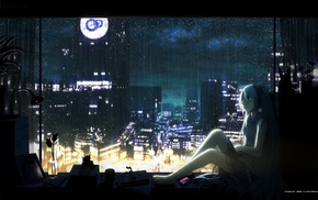rain, fantasy art, Hatsune Miku, futuristic, anime, Vocaloid