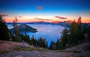 trees, nature, mountain, landscape, lake