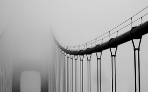 bridge, mist