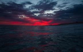 nature, sunset