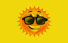 Sun, yellow, creative, glasses, smiling