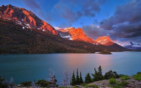 mountain, Canada, nature, river, water