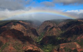 USA, nature, rainbow, canyon, sky