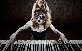 Sugar Skull, piano, girl