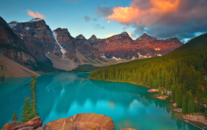 lake, forest, nature, mountain