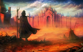 desert, pilgrims, fantasy art