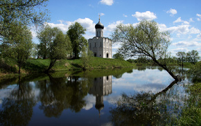 nature, reflection, church