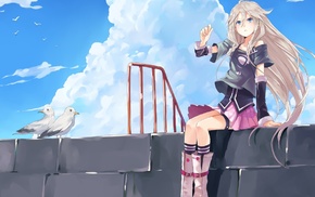 pigeons, Vocaloid, anime, clouds, IA Vocaloid