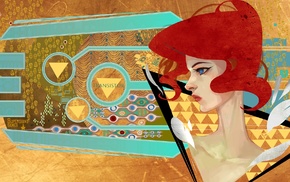 red, redhead, Supergiant Games, artwork, Transistor, video games