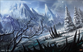 snow, Magic The Gathering, mountain, winter, magic, landscape