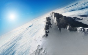clouds, mountain