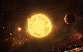 universe, space art, Sun