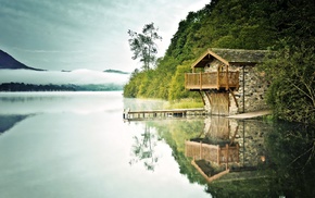 reflection, nature, lake