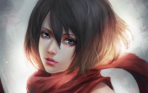 Shingeki no Kyojin, anime girls, artwork, Mikasa Ackerman
