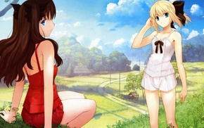 Fate Series, Saber, anime girls, anime, Tohsaka Rin