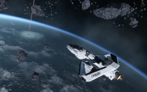 video games, Star Citizen, space, asteroid, Origin 300i