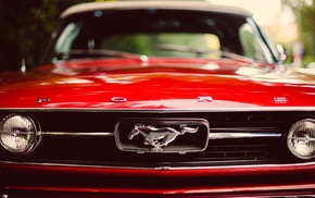 red, muscle cars, Ford Mustang, car