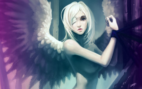 girl, nude, wings, anime girls