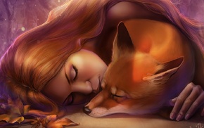 girl, fox