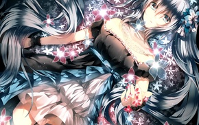 Hatsune Miku, flowers, anime, Vocaloid, anime girls