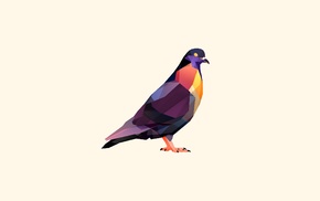 pigeons, birds, Facets, digital art, animals, Justin Maller