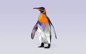animals, Justin Maller, digital art, penguins, Facets