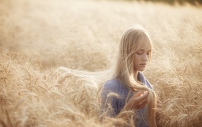 field, blonde, girl