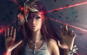 lasers, Claire Farron, Final Fantasy XIII, artwork, girl, pink hair