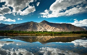 mountain, nature, reflection