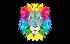 artwork, lion, colorful, vectors
