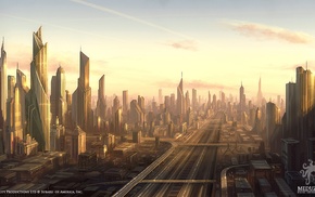 futuristic, city