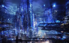futuristic, city