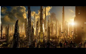 futuristic, city