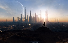 futuristic, city