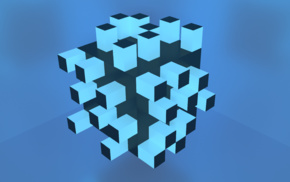 simple background, abstract, cube