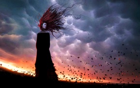 artwork, redhead