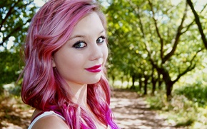 dyed hair, girl, pink hair