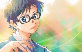 glasses, Arima Kousei, anime, Shigatsu wa Kimi no Uso