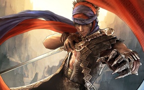 Prince of Persia, red, sword, scarf, Prince of Persia 2008