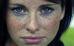face, freckles, brunette, girl