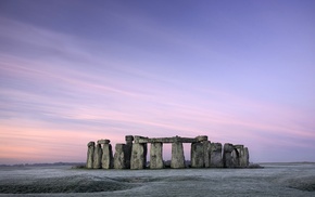 winter, nature, landscape, UK, field, Stonehenge