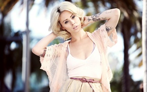 Alysha Nett, dress, model, blonde, tattoo